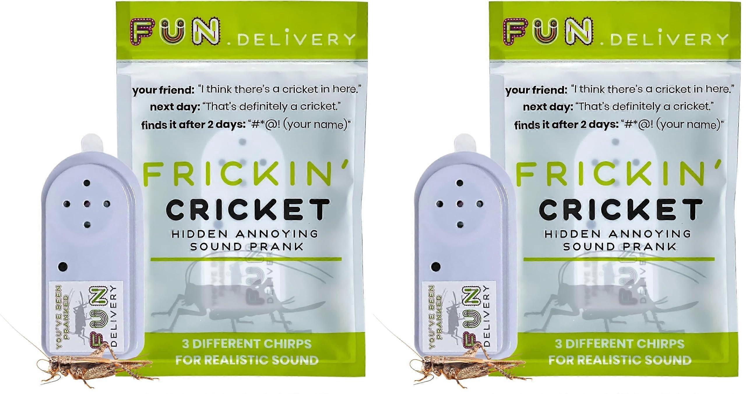 Cricket Chirping Prank Device with Realistic Chirp Sounds, Random Timing, Reusable Noise Maker (2 Pack)