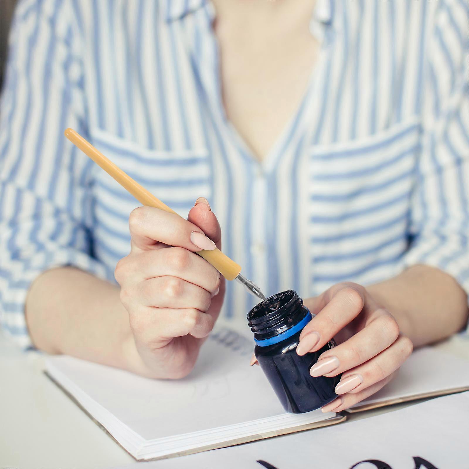 Handmade Calligraphy Dip Pen Set for Comfortable Writing with Metal Tips 1Set