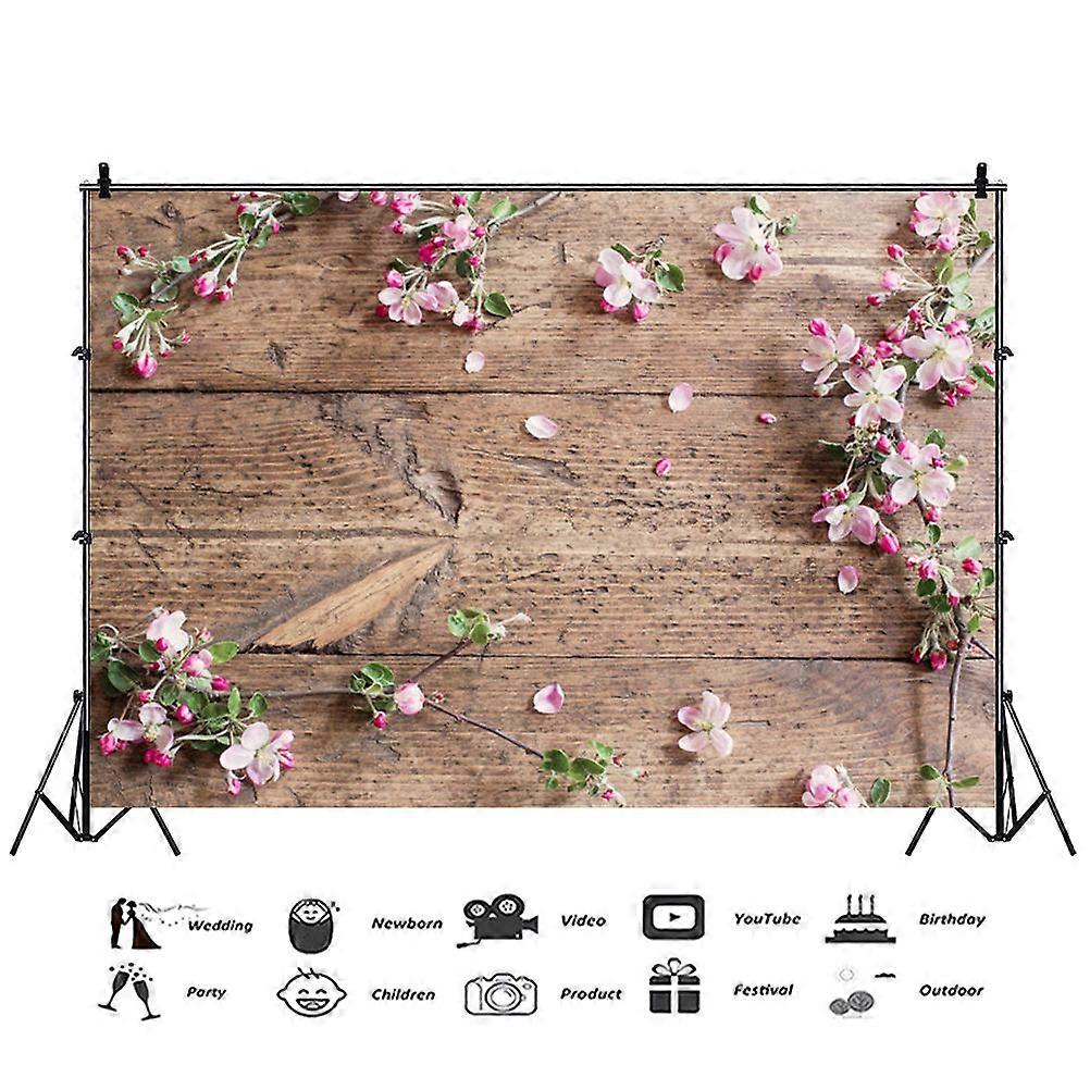 Photo Backdrop Flowers Plank Printed for Decoration 1Pcs