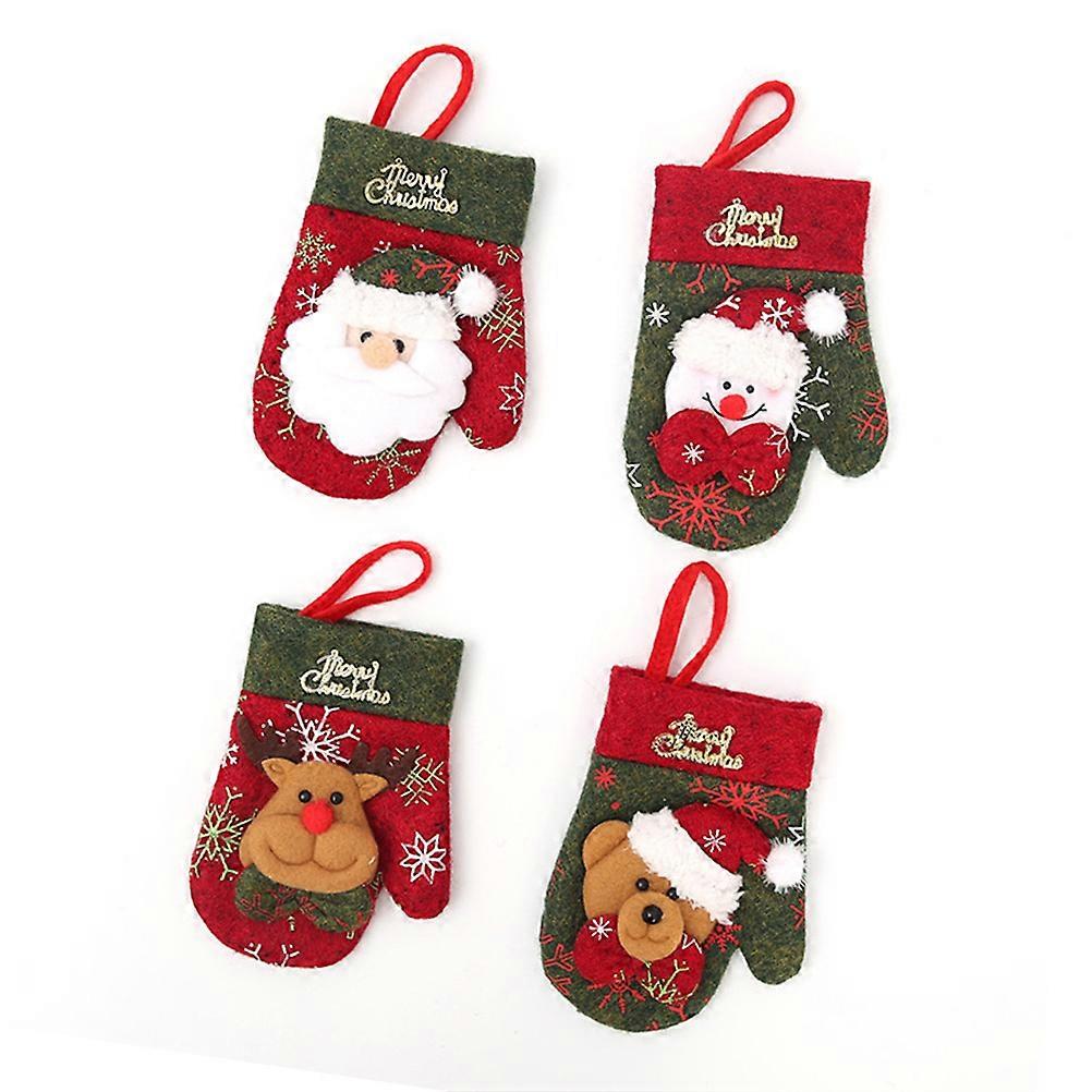 Christmas Silverware Holders Fork Spoon Bags for 4Pcs Festive Party Use