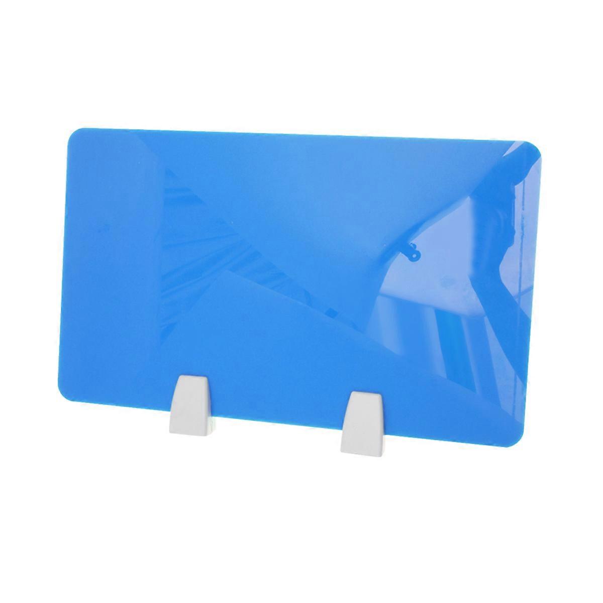 Office Desktop Baffle Acrylic Screen Board for Workplace Privacy Blue