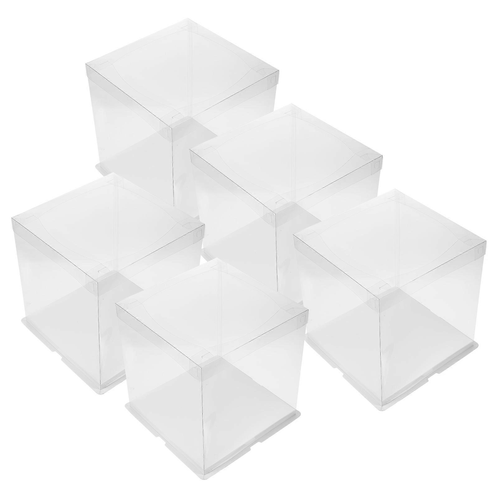 Transparent Cake Packaging Boxes for Cake Storage with 5Pcs Included