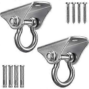 2er-Pack Edelstahl-Schwinghaken (180 mm), hohe Tragkraft (1000 lb), 4 Schrauben & 4 Dübel