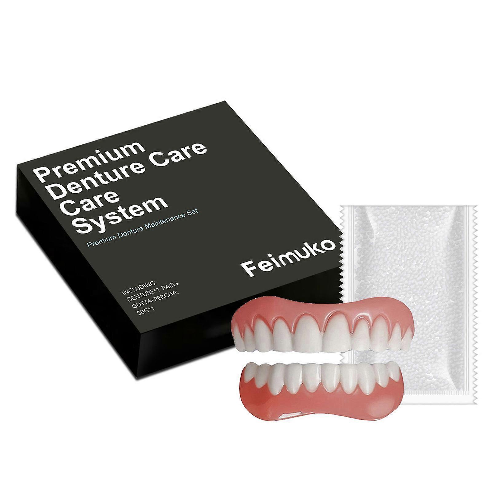 Full-Denture Set Soft Safe Moldable False Teeth Set DIY Dentals Kit