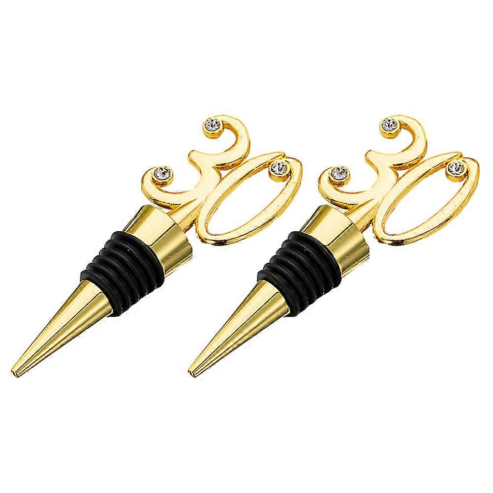 Red Plug Creative Alloy Thirty Number Shape 2Pcs Stoppers