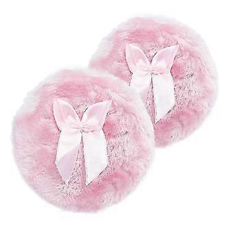 2 stk 9 cm bærbar ultramyk plysj baby pulver puff spedbarn kroppen puff