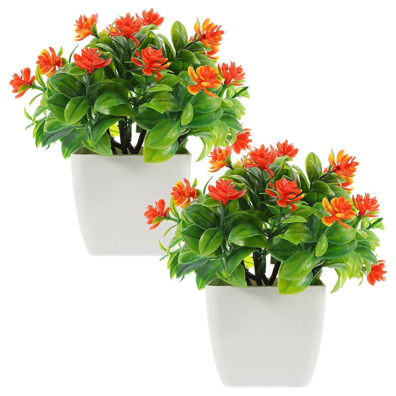 Artificial Rose Ornaments Simulation Flower for Decor 2Pcs Set