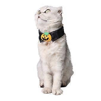 Schwarzes Kürbis-Katzenhalsband für Halloween und Partys