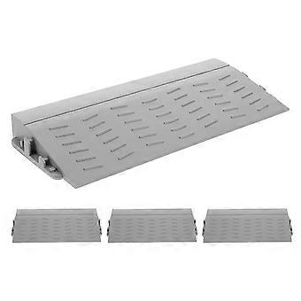 Rampe de seuil (lot de 4) : Rampe de seuil en plastique pour aspirateur robot - Hauteur de 2 cm, antidérapante, universelle, compatible avec les fauteuils roulants et les robots aspirateurs, grise