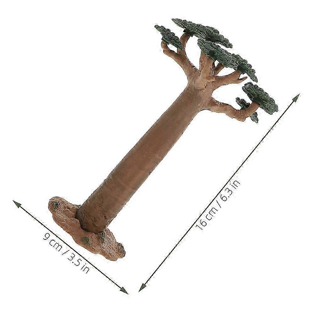 Mini Tree Model Baobab Tree Model for Decor with 2Pcs PVC Craftwork