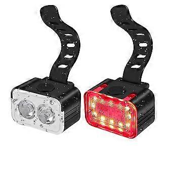 Mini rød / hvit sykkellys USB oppladbart baklys foran sett mtb sikkerhet nattkjøring advarsel baklys sykkel tilbehør