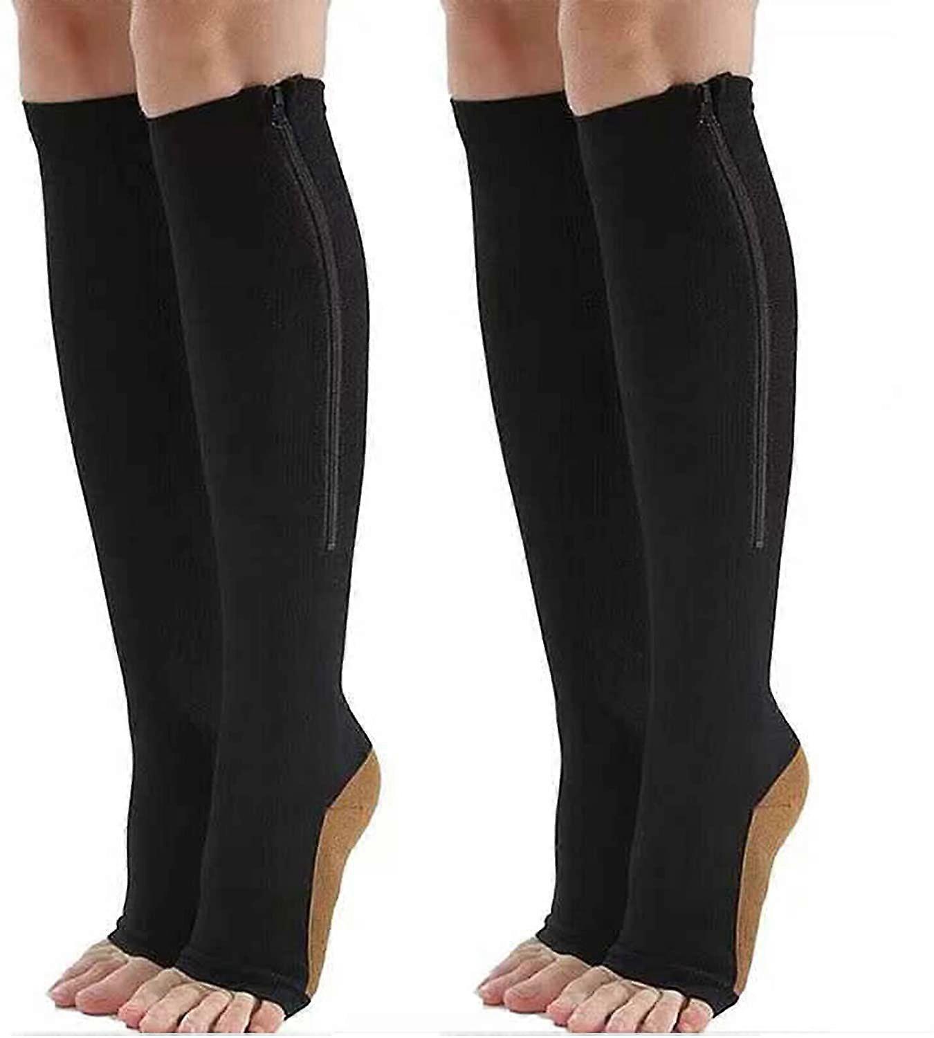 Zipper Compression Socks Open Toe Compression Stocking