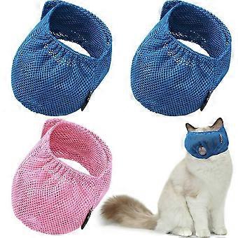 Breathable Mesh Cat Muzzles for Grooming, Adjustable Anti-Bite Restraint Bags to Prevent Biting and Meowing