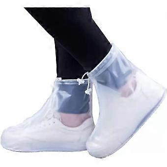 Antypoślizgowe śniegowce przeciwdeszczowe Pokrowiec na buty Wielokrotnego użytku Kobiety Mężczyźni Buty z gumową podeszwą PVC (XXL / 12 cali, biały)