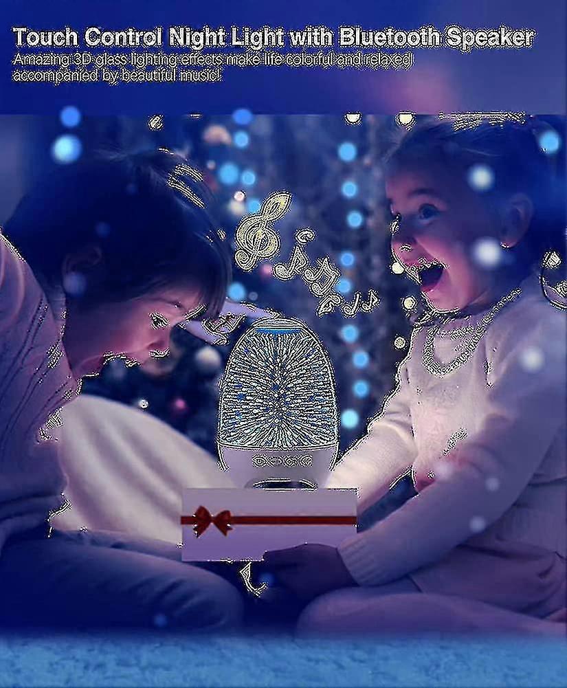 Bluetooth Speaker Night Lights, 3d Bedside Lamp Touch Control, Dimmable1pc-colourful