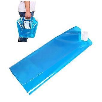 Portable Folding Water Carrier Food Grade Durable Collapsible Water Bag For Camping Hiking Blue Space Saving