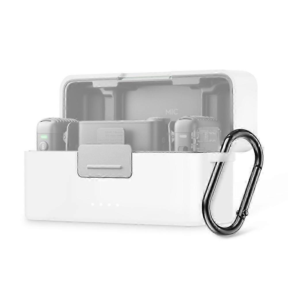 Silicone Protective Cover compatible with Mic 2 Shockproof Soft Shell Case compatible with Wireless Microphone Charging Box White