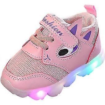 baby gutt jente sport løpesko billig myk pustende lett mote joggesko lav topp søte barn 7 farger led lys utendørs sport joggesko