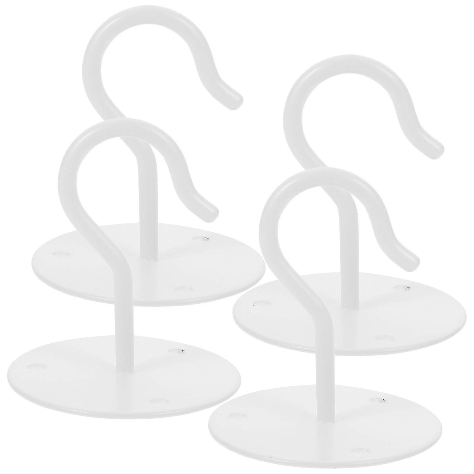 4Sets Ceiling Hooks for Hanging Plants White Iron Planter Hooks