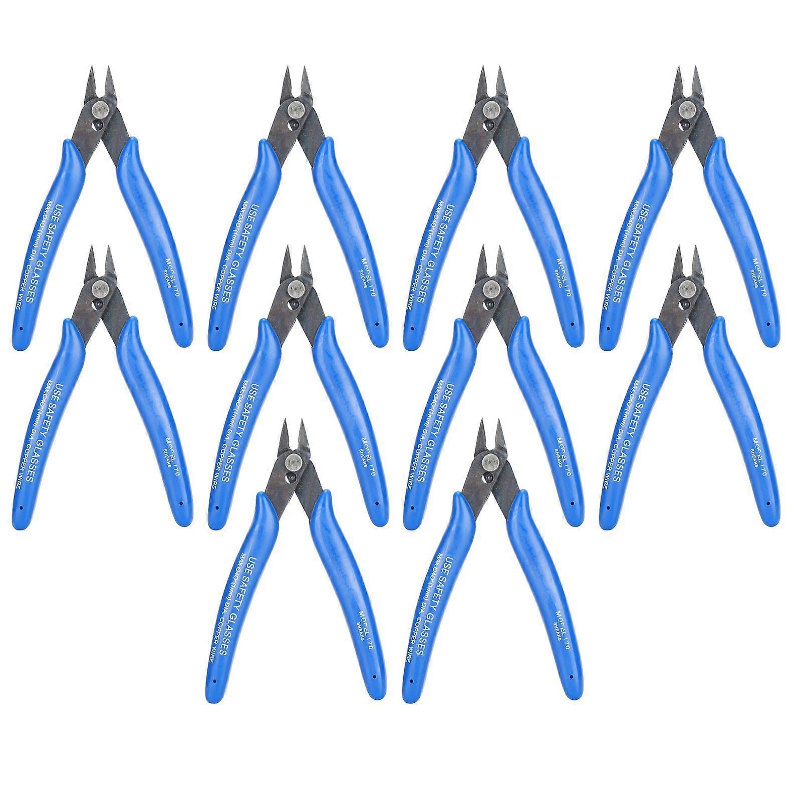 10pcs Diagonal Pliers Comfortable Grip Automatic Rebound Function Side Cutting Pliers for Prune