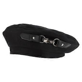 Beret Hat Classic Decorative Black Cotton for Women