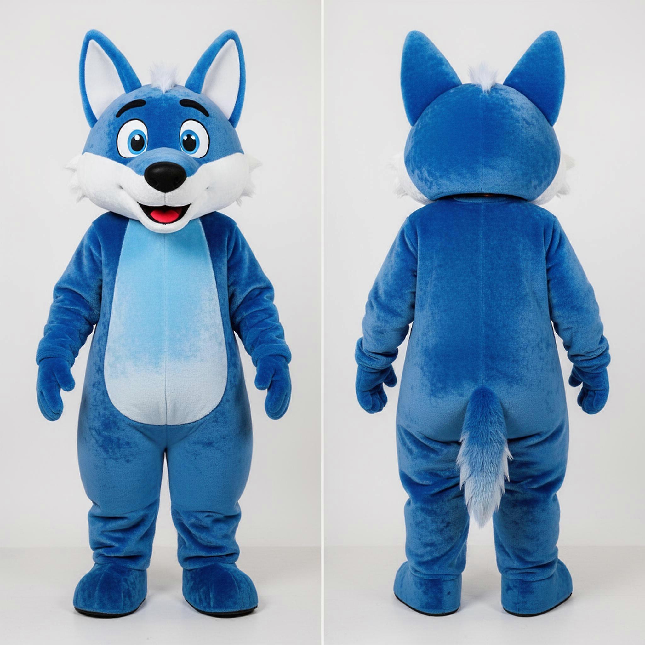 MASTICOT Blue Playful Dingo Mascot