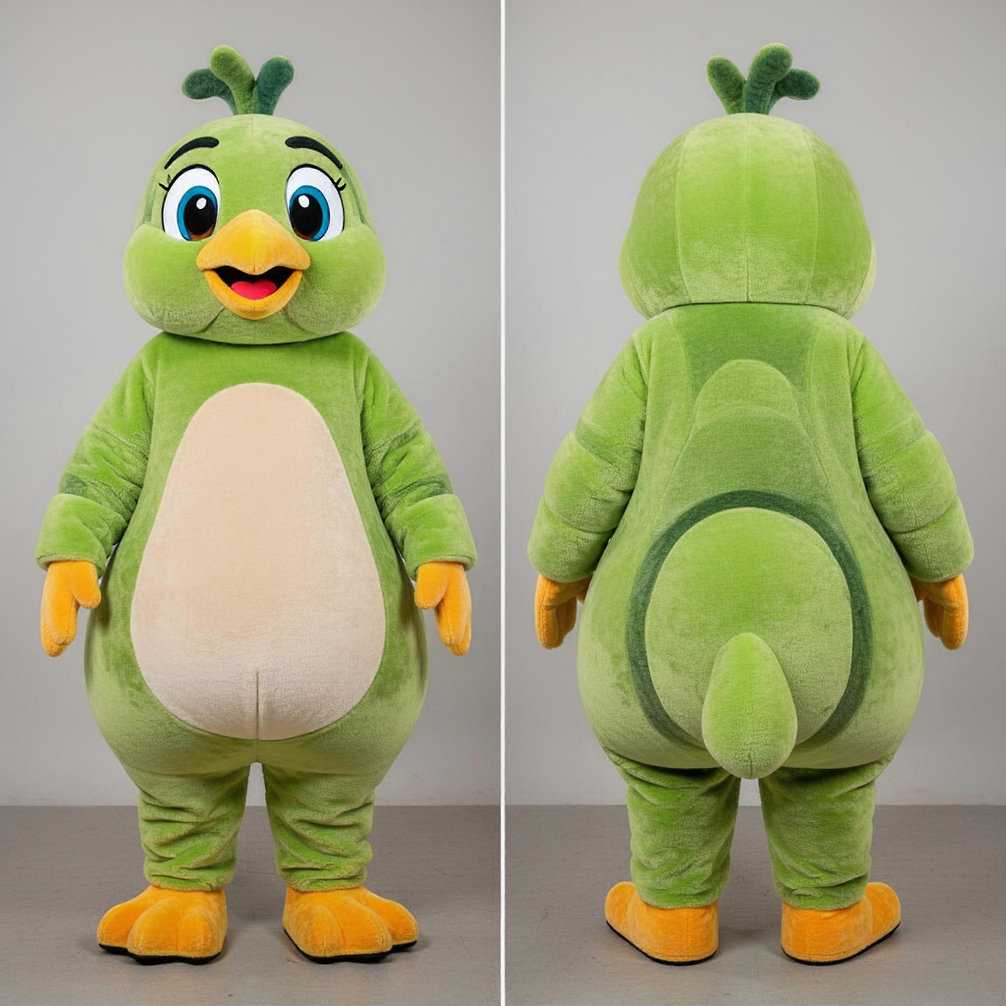 MASTICOT Lime Green Plump Quail Mascot