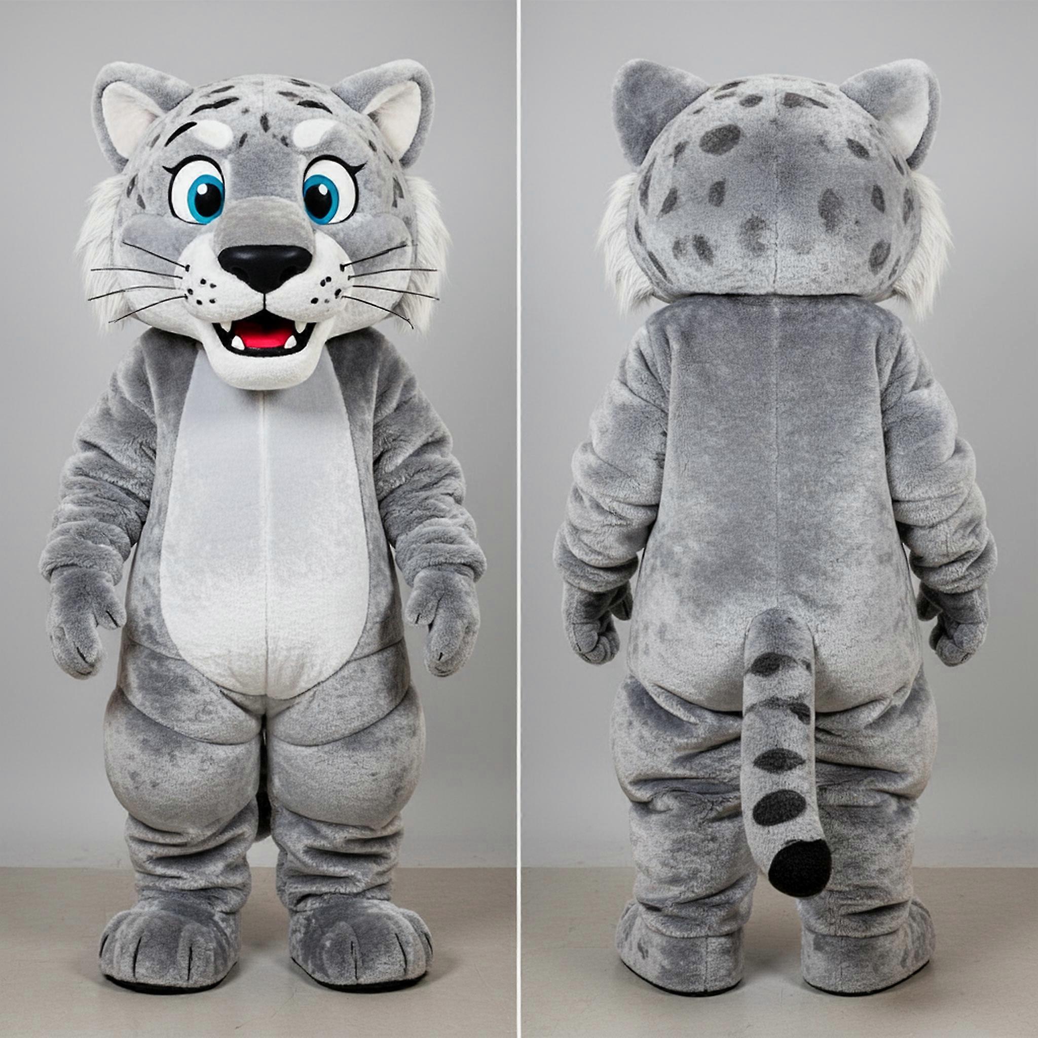 MASTICOT Silver Plush Cartoon Smilodon Mascot