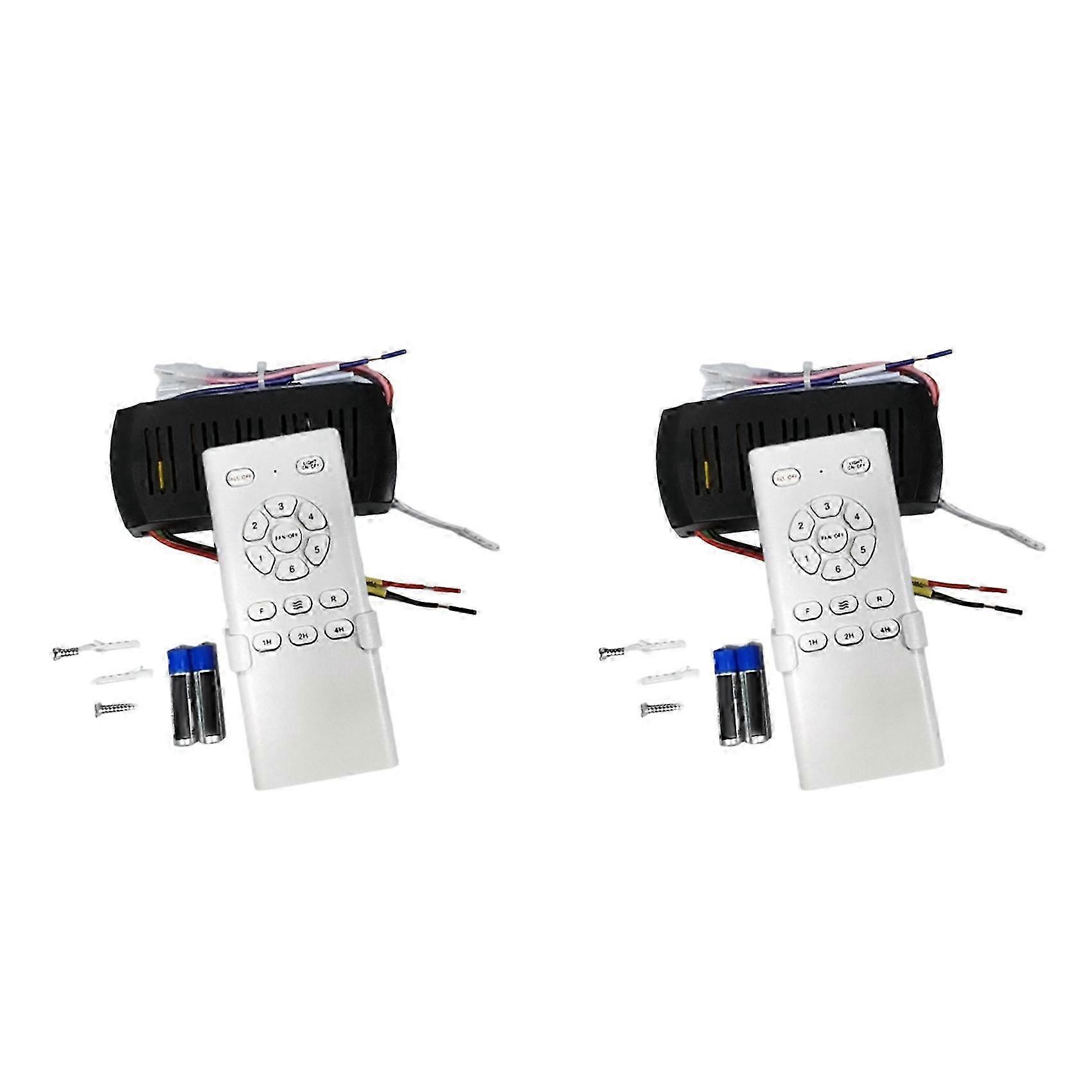 2X Frequency Conversion Ceiling Fan Remote Control Kit 6 Speed High Voltage Receiver Light Controller