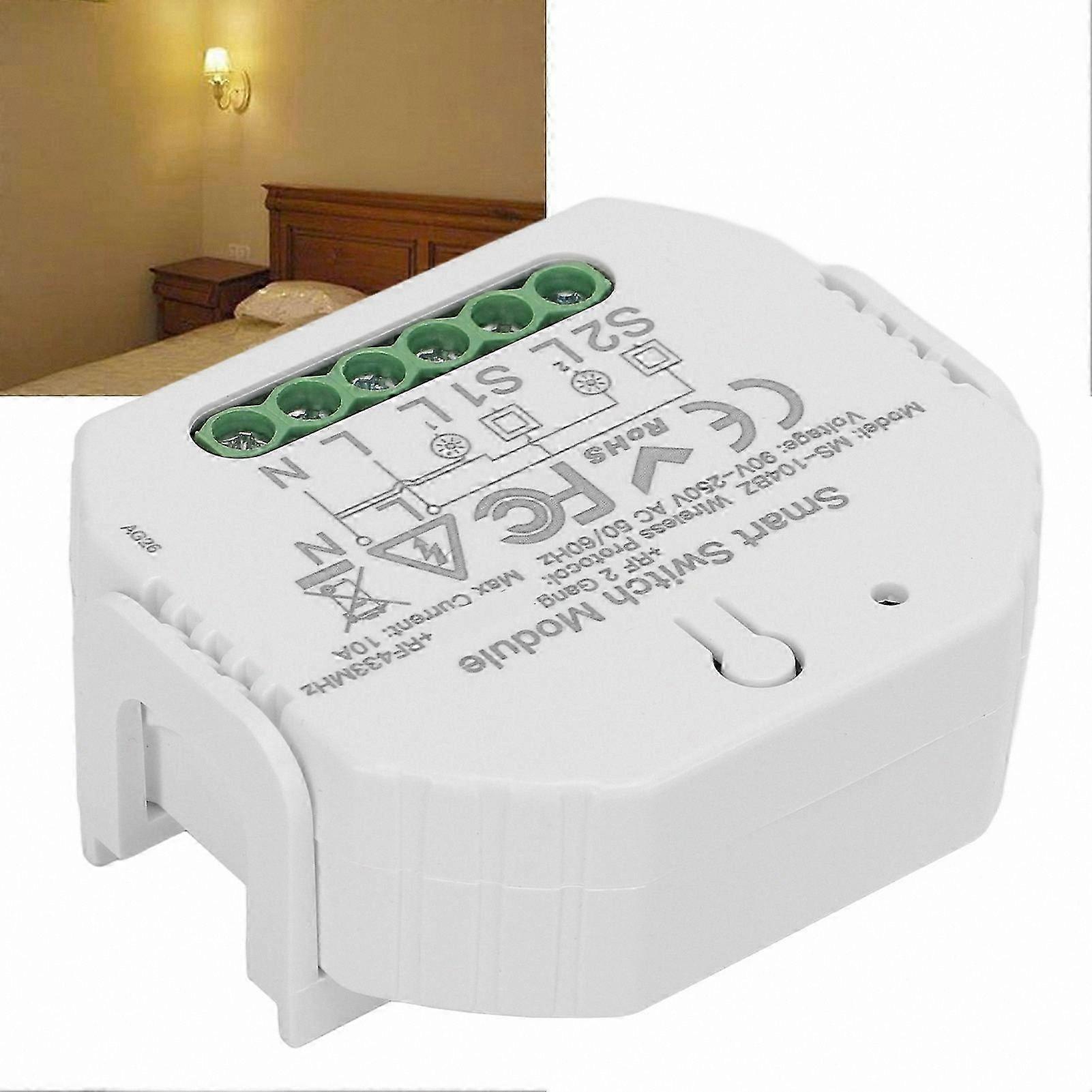 Wi-Fi Enabled Dimmer Switch Module, 2-Way Adjustable Lighting, App-Controlled Concealed Design, 90-250V Voltage Range