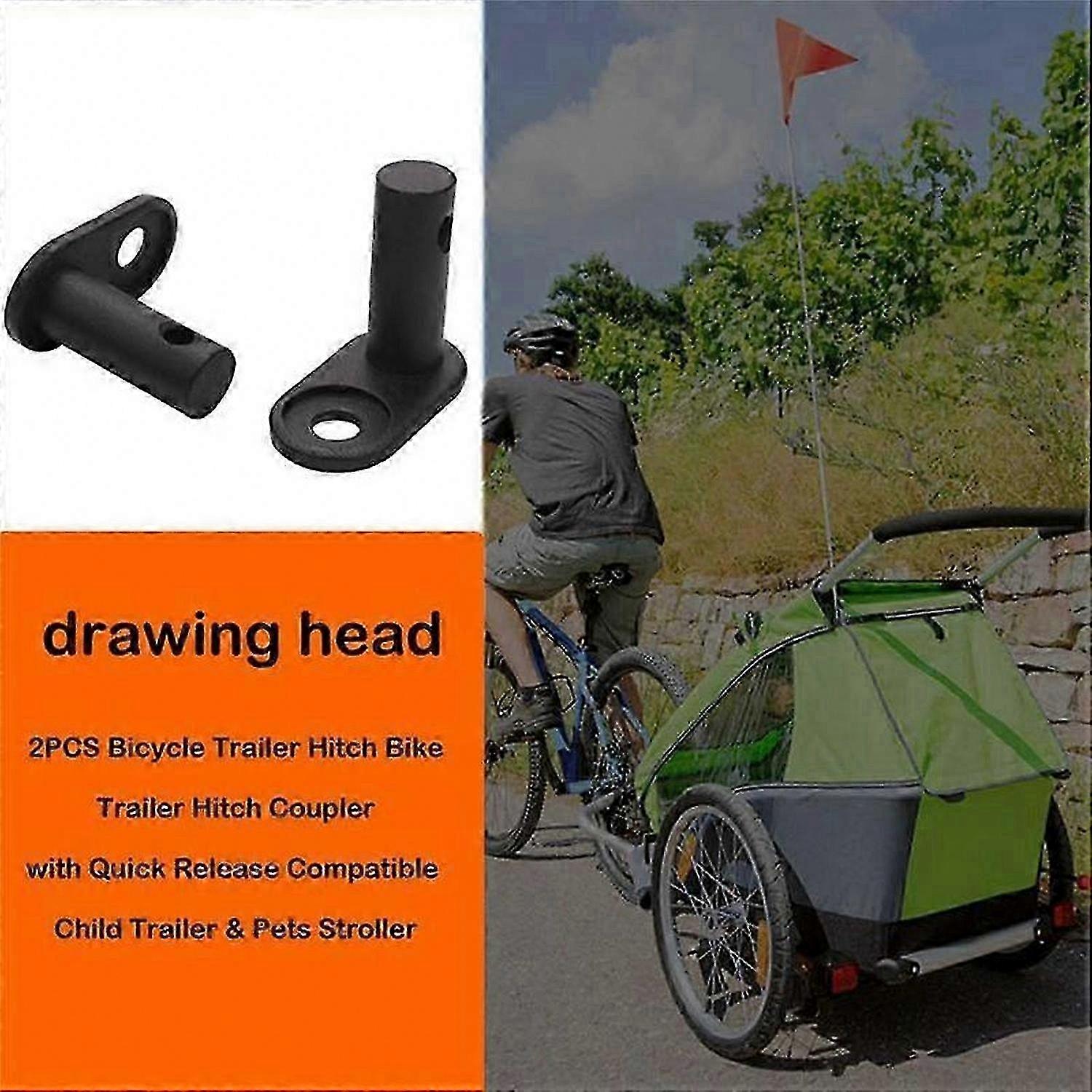 Quick-Release Bicycle Trailer Hitch Coupler, 2PCS Compatible with Child Trailers & Pet Strollers