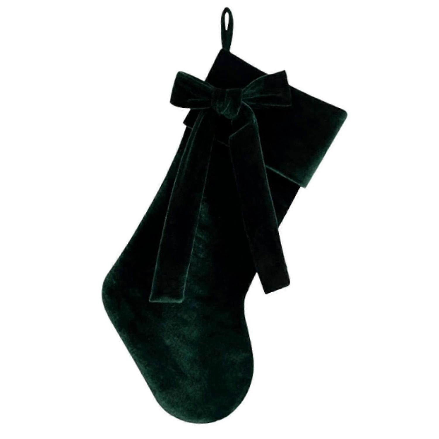 Festive Velvet Stocking With Bow