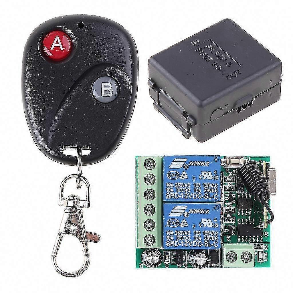 433MHz DC 12V 2CH Relay Receiver Module RF Transmitter Universal Wireless Remote Control Switch