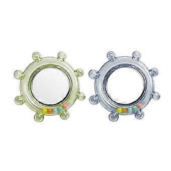 Klein speelspiegeltje voor gezelschapsvogels, ronde kooispiegel met plastic frame, 2-delige set voor dagelijks gebruik in de kooi.