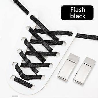 1Pair Elastic Shoelaces Magnetic Metal Lock Flat Colored Shoe Laces Without Ties Easy To Put on And Off Lazy Shoes Lace Unisex
