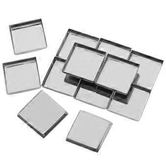 20pcs Square Empty Blush Pans 26x26x5mm Iron Refill Palette