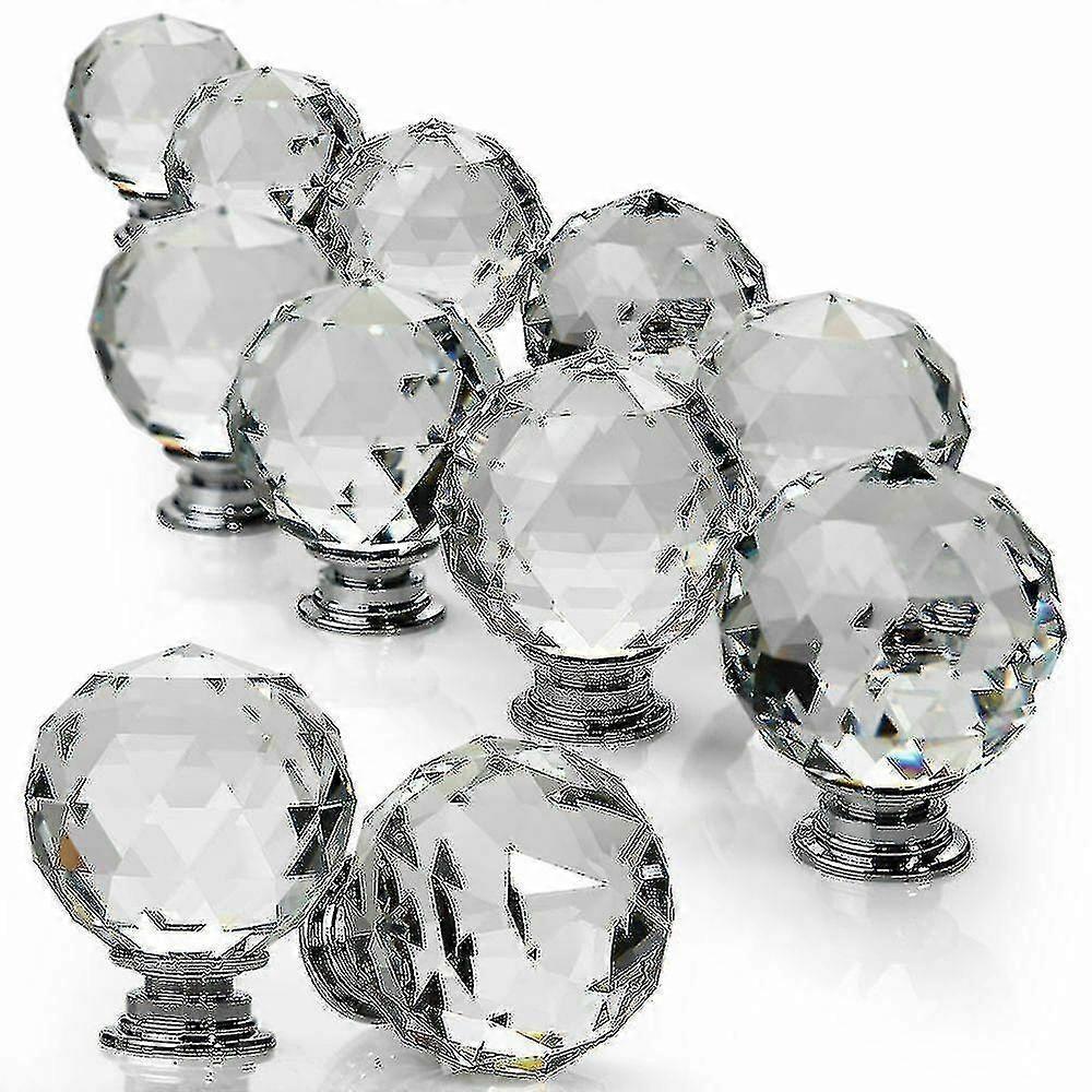 20 Pack Crystal Glass Door Knobs Diamond Drawer Knobs Cabinet Pull Handles Compatible with Snngv