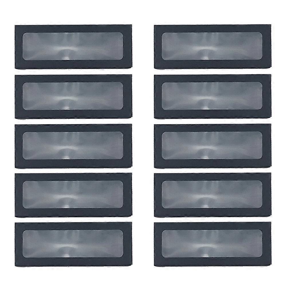 Clear Cake Boxes Baking Packaging compatible with 10Pcs Rectangular Long Swiss Roll Paper Boxes