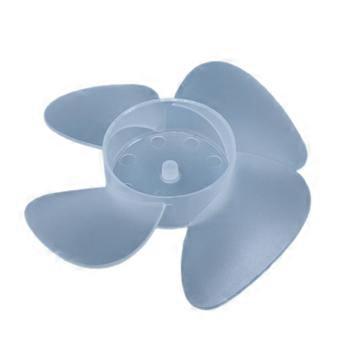 Pás de ventilador de plástico, com 4 lâminas, para substituição em secadores de cabelo pequenos.