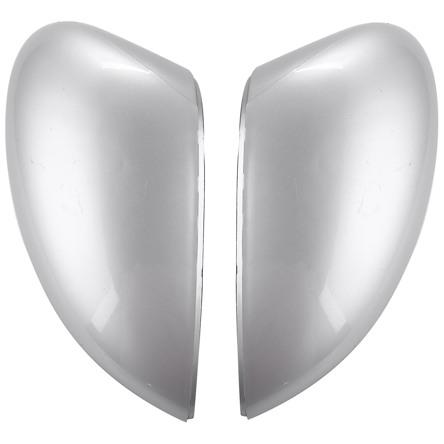 1 Pair Left/Right Silver Rearview Side Mirror Replacement Cover Cap Case Shell for for Fiesta Mk7 2