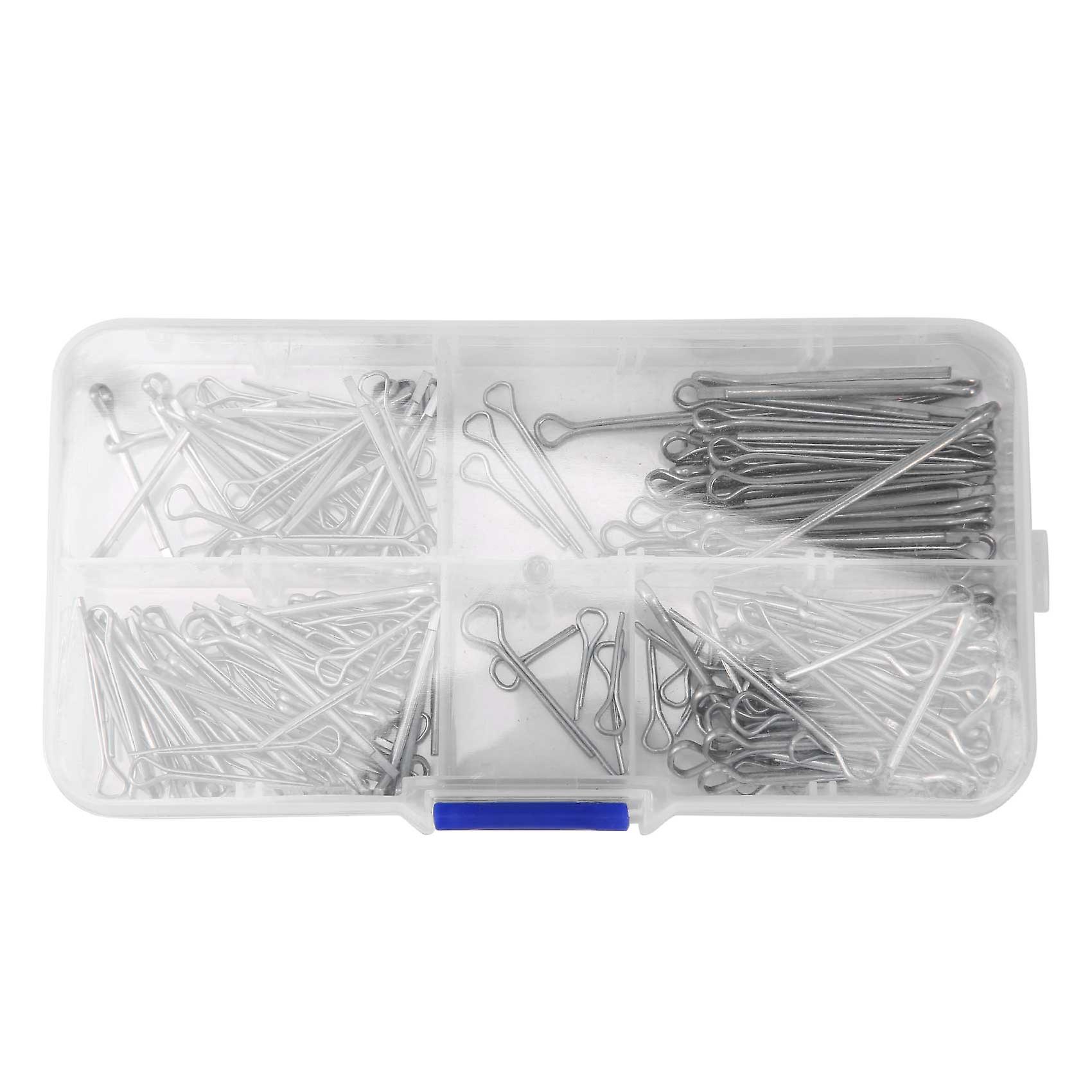 175Pc SPLIT PINS Cotter Fixings Set Assorted Sizes Plated Steel Hard Case