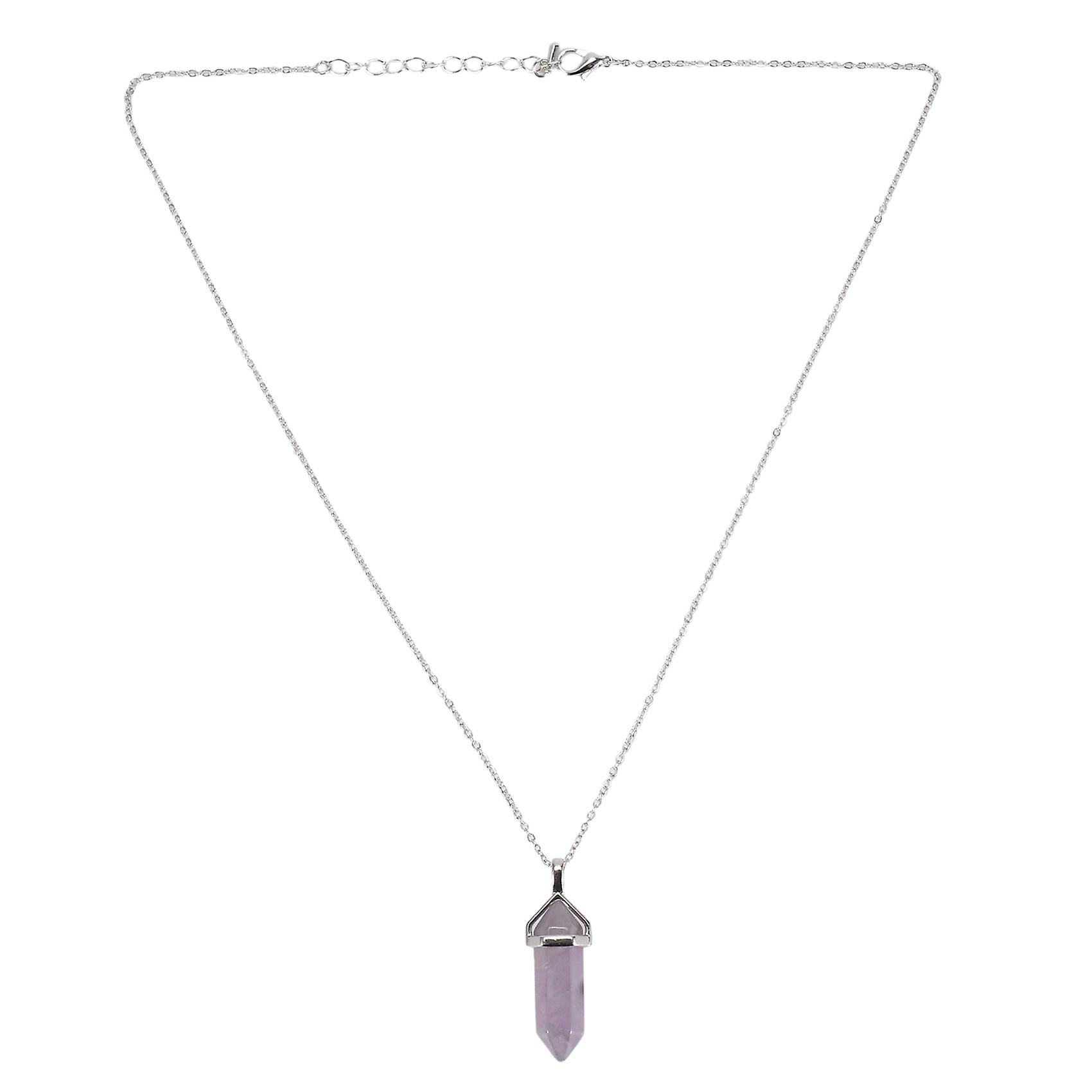 Collar colgante de cristal hexagonal point colgante cut