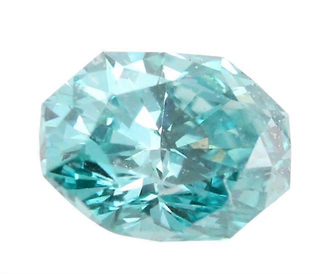 Radiant Cut Loose Diamond (0.49 Ct, Ocean Blue Color, VS1 Clarity)