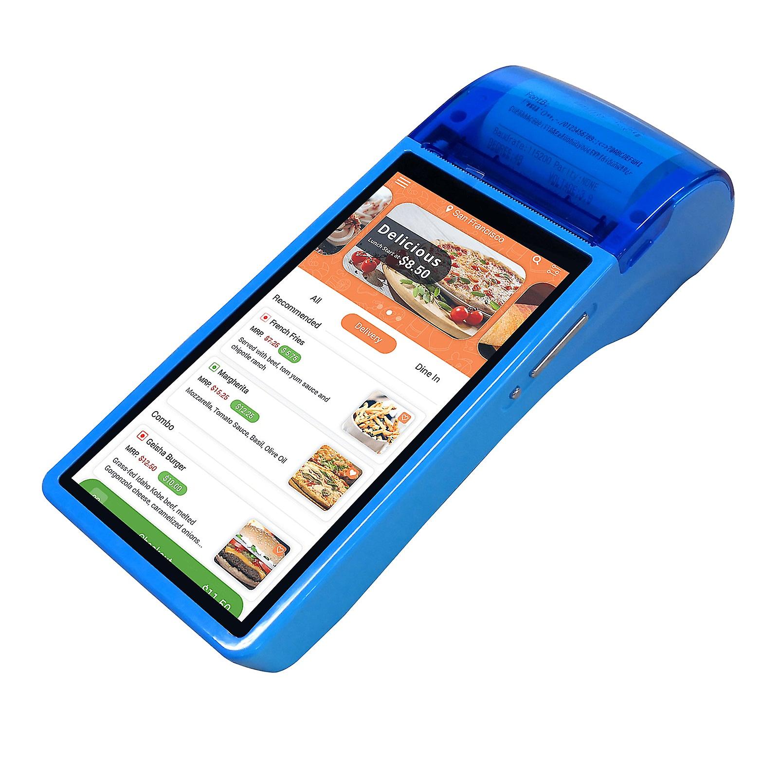 Handheld Pos Receipt Printer Android 7.0 Pda Terminal 1d/2d/qr Barcode Scanner 3g Wifi Bt Communication With 5 Inch Touchscreen