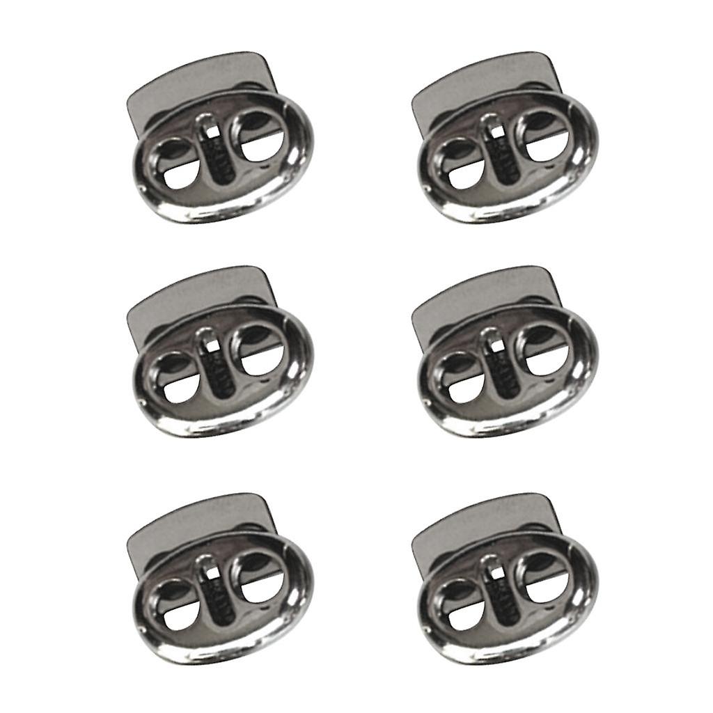 10 Pieces Metal Oval Bean String Cord Locks 2 Hole Toggle Spring Clasp Stop