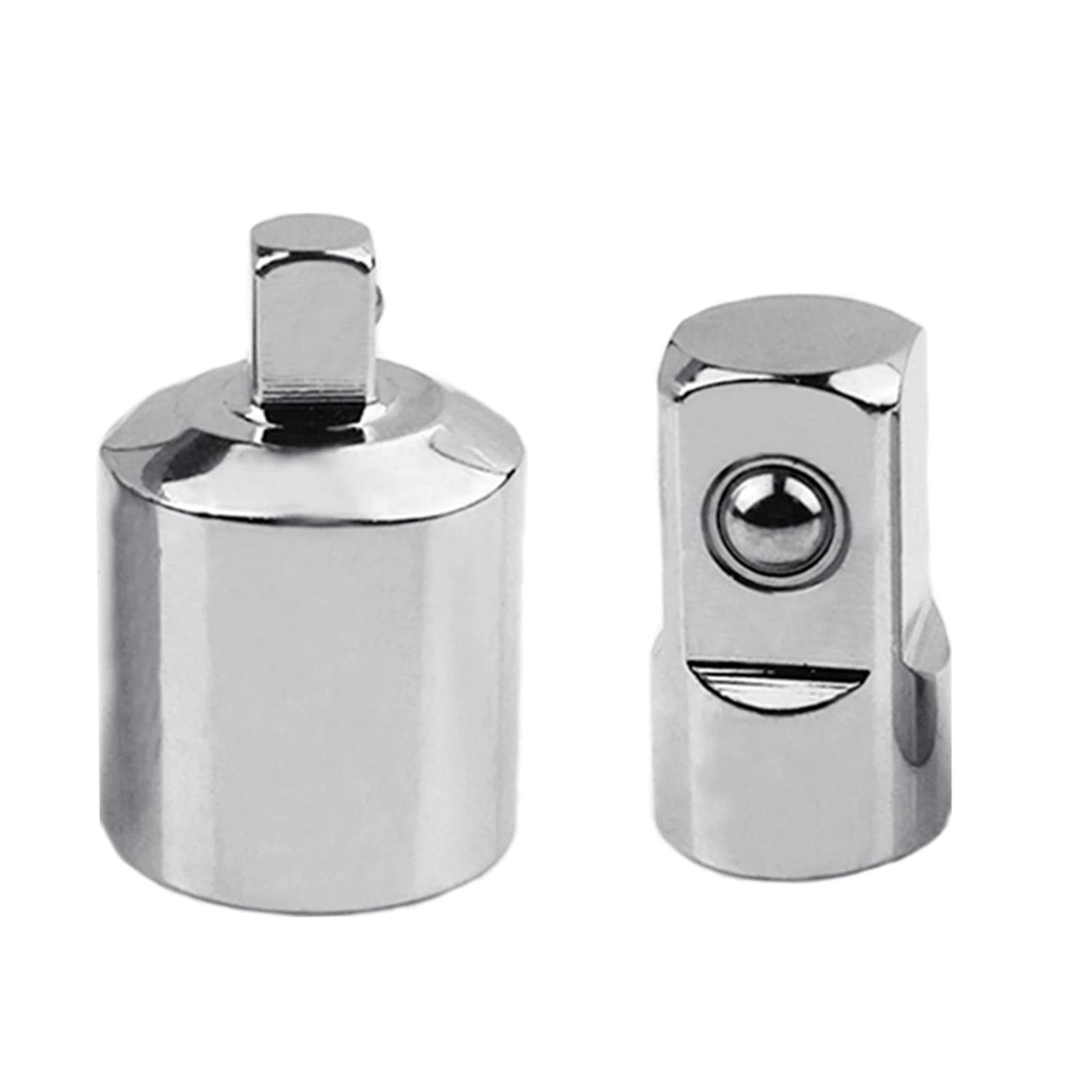 2 Pcs Square Ratchet Socket Adapter Reducer Converter Set Repair Hand Tool