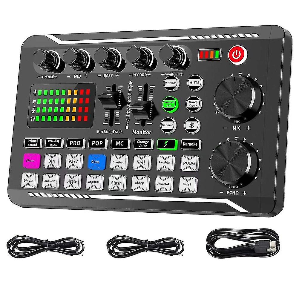 Audio Mixer,live Sound Card And Audio Interface With Dj Mixer Effects And Voice Changer,podcast Production Studio