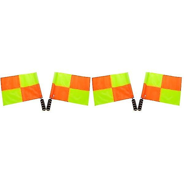 4 Pcs  Match Referee Flag Hand Waterproof Signal Flags Fluorescent Command Flag (yellow)