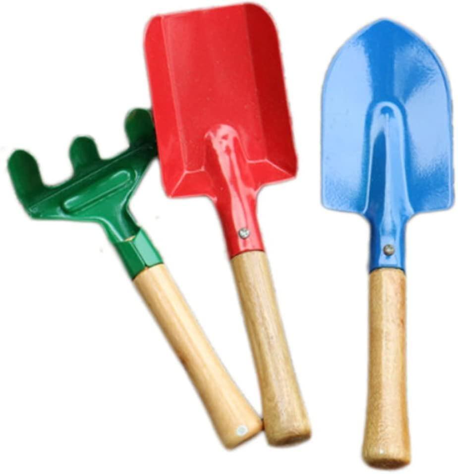 Gardening Set Of 3 Mini Metal Garden Rake With Wooden Handle For Seedling, Bonsai And Planting Style
