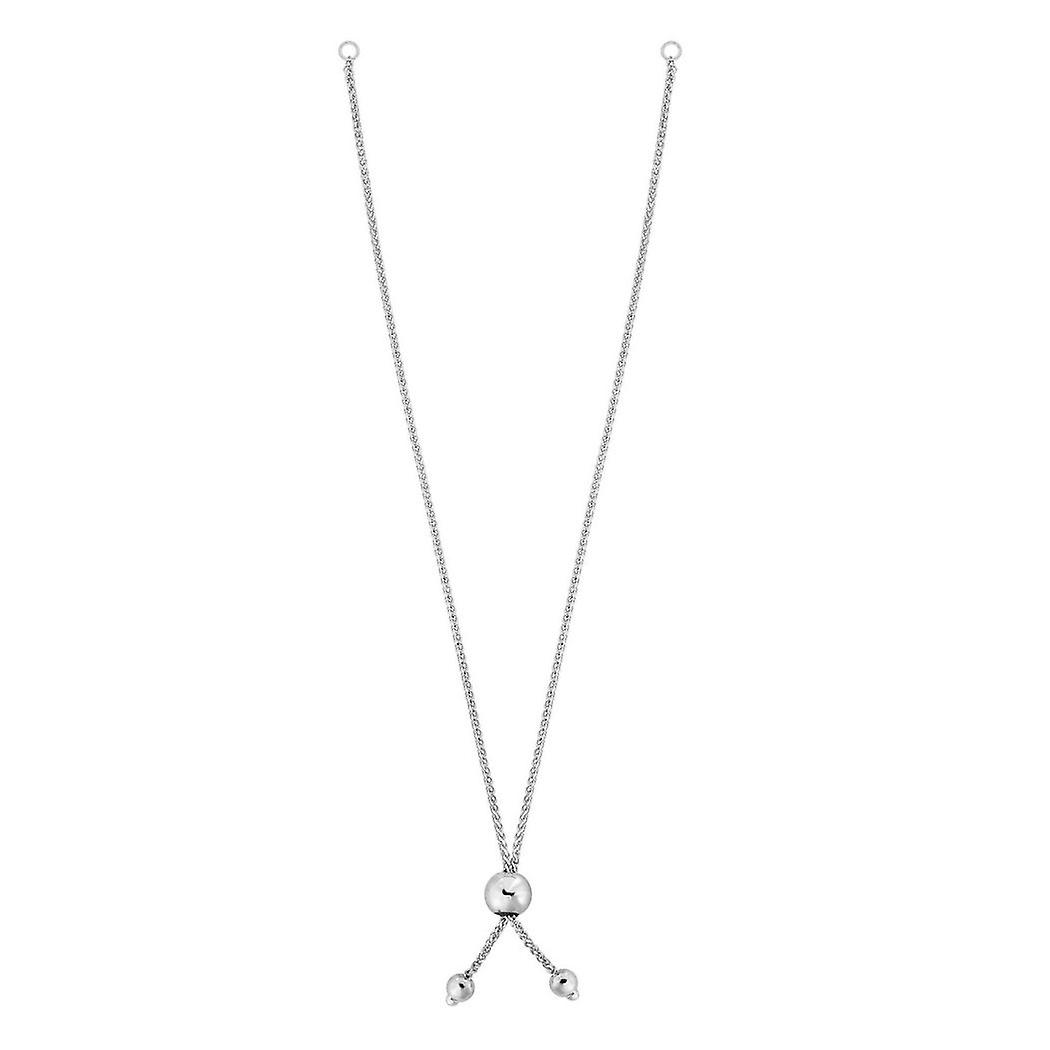 Pulseira feminina de 20 cm (8 polegadas) com acabamento em ouro branco 10k - 1,1 gramas